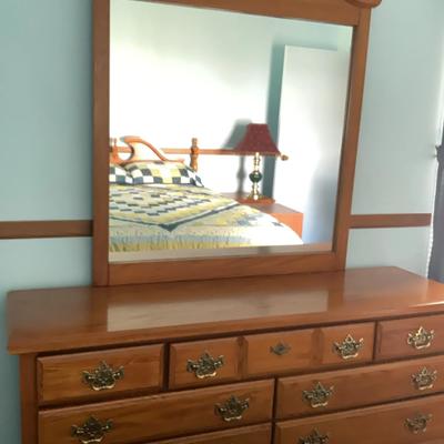 Early Colonial Style Dresser with Mirror