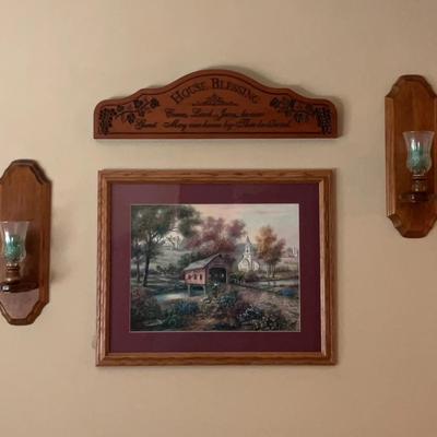 Wood Sconces, Wall Decor + Framed Portraits