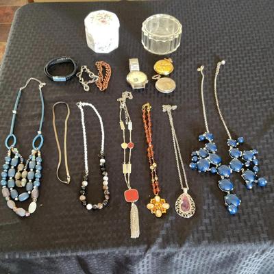 Necklaces, Bracelets, Watches + Jewelry Containers