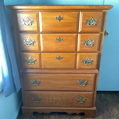 5 Drawer Large Wooden Dresser