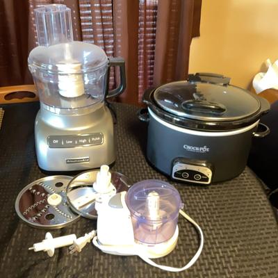 Kitchen Aid Food Processor, Crock Pot + Mini Chopper