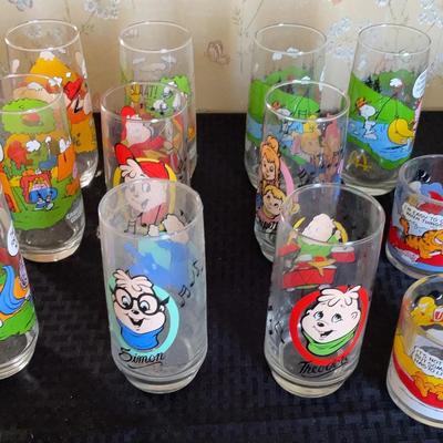 Vintage Alvin & the Chipmunks, Snoopy + Garfield Glasses + Mugs