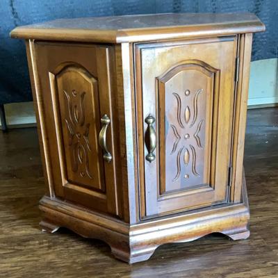 Wooden Hexagonal End Table 