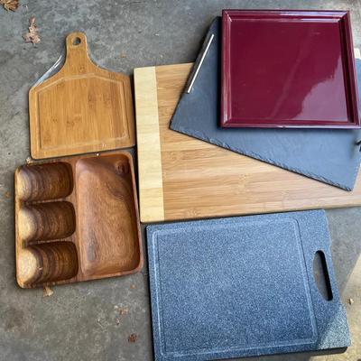 Lot Of Serving Dishes And Cutting Boards