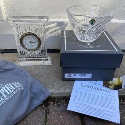 Waterford Crystal Clock And Bowl