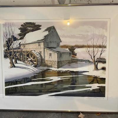 Vintage 1979 Signed And Numbered Lithograph Titled “December Shadows” 