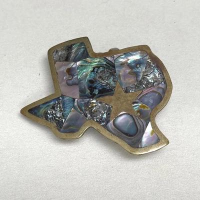 Texas Abolone Belt Buckle Handcrafted 