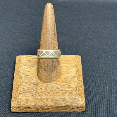 Sterling Silver Ring With Stone inlay 