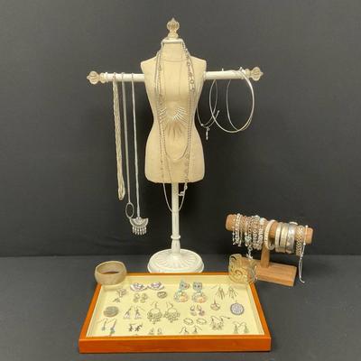 Vintage Silver Tone Costume Jewelry 