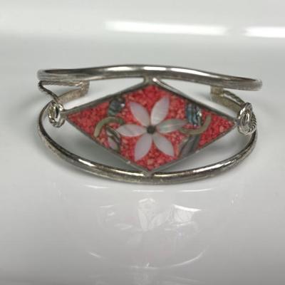 Inlaid Stone Cuff Bracelet