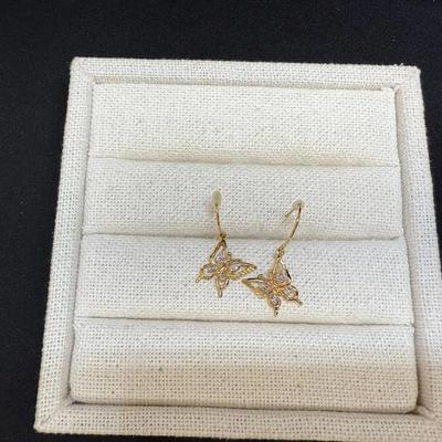 Gold Plated, 925 Sterling Silver With Diamonds 