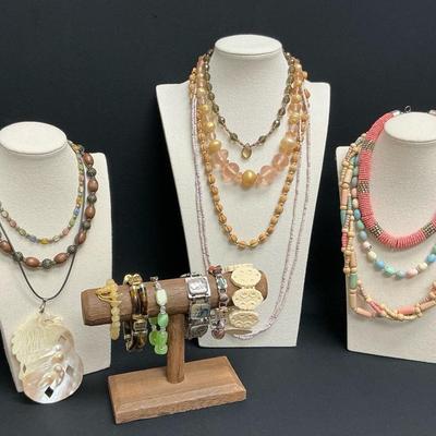 Wooden And Beaded Necklaces And Bracelets 