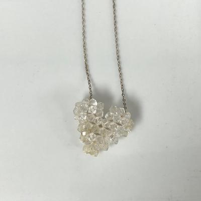 Crystal Heart + Sterling Silver Necklace 