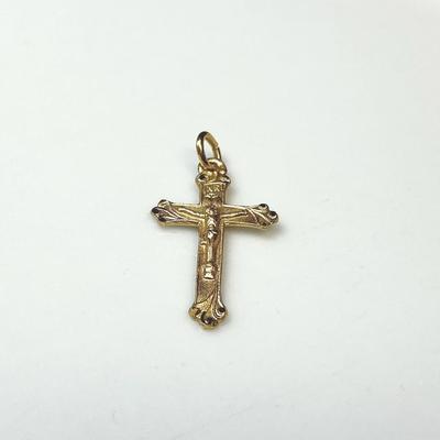 Gold Tone Sterling Silver Cross
