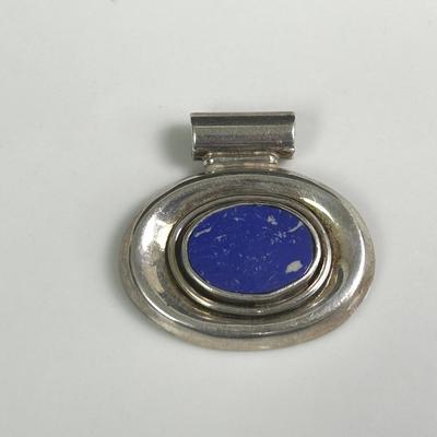 Sterling & Lapis Slide Pendant