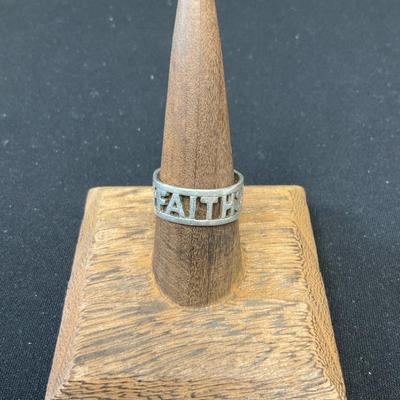 Sterling Silver Faith, Hope, Love Ring