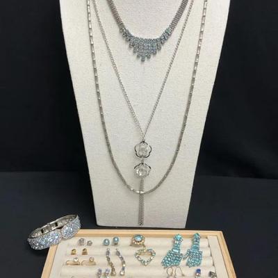 Silver And Gold With Blue Stones 