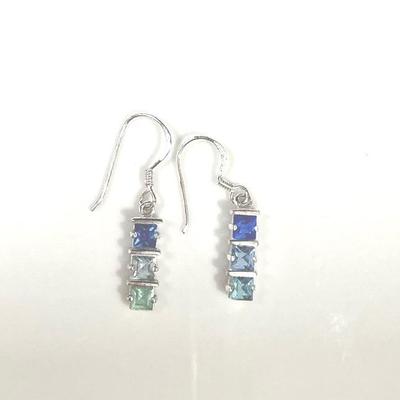 Sterling 925 Earrings With Multicolored Stones 