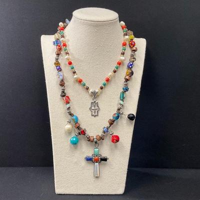 Colorful Beaded And Sterling Silver Necklaces