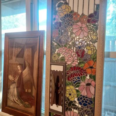 Sale Photo Thumbnail #98: Amazing stained glass pair
