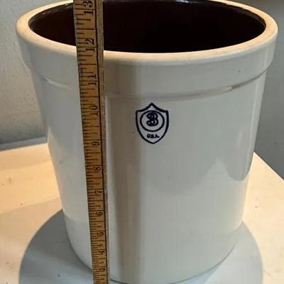 Vintage 8-Gallon Stoneware Crock – Blue Crown USA