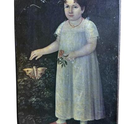 Joshua Johnson -The Girl In The Garden  - Wooden Frame