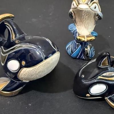 Rinconada De Rosa Handcrafted Orca & Dolphin Figurines (Marine Collection)