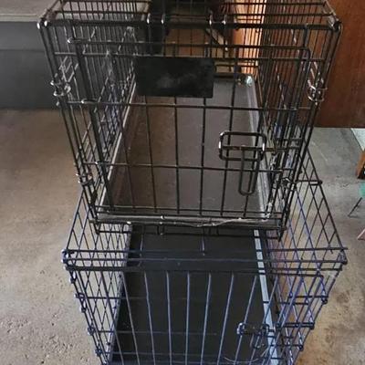 2 Dog Crates. Both Kennels Have Trays. 