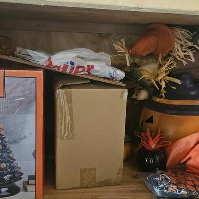 Fall, Halloween Decor • Lighted Tree •  & More on Shelf!