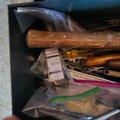 Toolbox w/ Hammer, Vise Grips & other Misc. Tools
