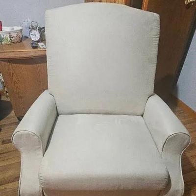 Large Upholstered Armchair – Neutral Cream Fabric