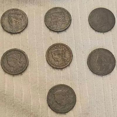 7 Large Cent Coins
