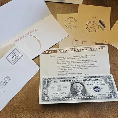 Kraft Chocolate Coupon Offer Silver Certificate UNC & Paperwork
