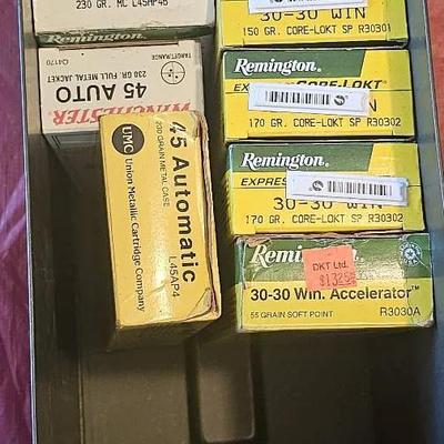 Ammo Box w/ 30/30 & .45 Ammo