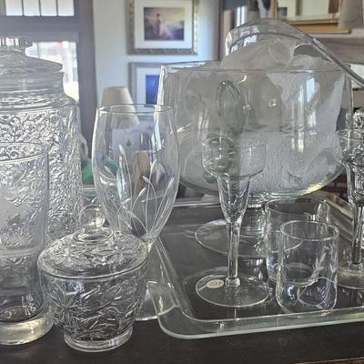 Princess House Fantasia Print Glassware & Figurines 