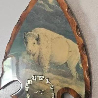 White Buffalo Clock & Other Wall Decor. 