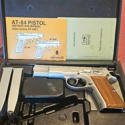 Action Arms AT-84 Pistol w/ 2 Magazines & Case Plus 2 Boxes 9mm Ammo