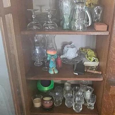 Items In Cabinet & on Top. Coke Glasses & More. 