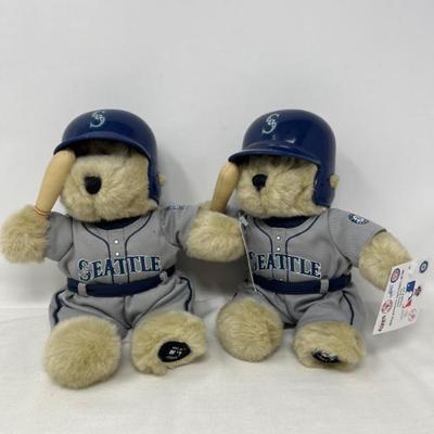 Seattle Mariners MLB Plush Bears – 2004 1st Edition, 2nd Series (Pair)