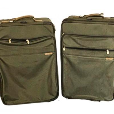 Pair of Briggs & Riley Suitcases – Army Green, Durable Travel Set