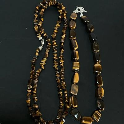 Tiger Eye Beads w/ Sterling Accents