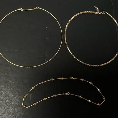 Chains Stamped 14K and One Stamped Milor 