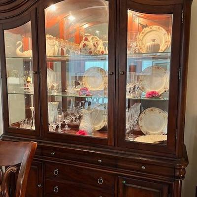 Sale Photo Thumbnail #8: Matching China cabinet with  all items inside for sale