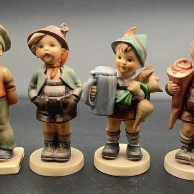 Set of 4 Vintage Hummel Figurines – 5.5” Tall “Humble Boys” Collection – Goebel West Germany