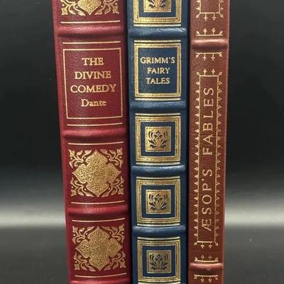 Great Epics & Fables Leather Bound Books – The Divine Comedy, Grimm’s Fairy Tales, Aesop’s Fables