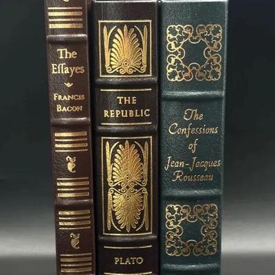 Philosophy Classics – Bacon, Rousseau & Plato – Leather Bound Books
