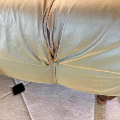 silk ottoman 48 x 33  yellow