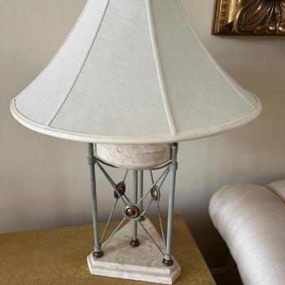 two of these off white lamps 34 higher x 24 inches wide and 14 inches