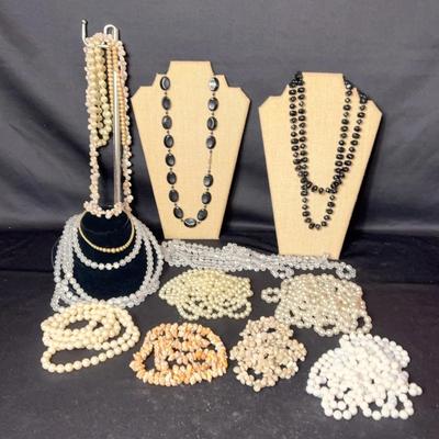 Pearls, Shells, Crystal Necklaces