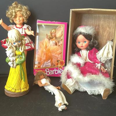 Barbie, Shirley Temple, Farrah Fawcett Dolls